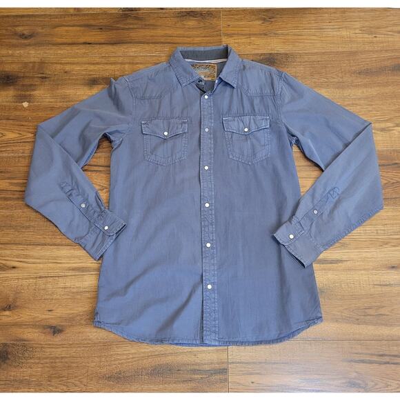 Petrol Men's Large Shirt Long Sleeve Pearl Snap Has‎ Fading Great For Work - Picture 1 of 9